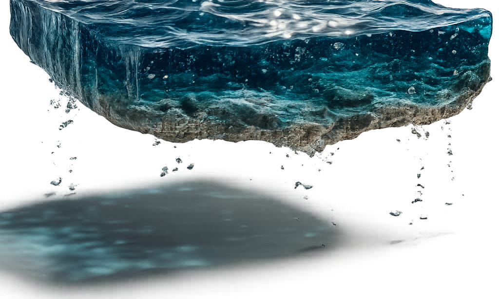 Floating slab of ocean water